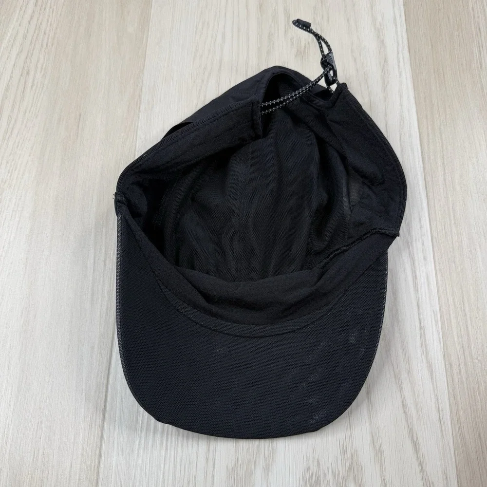 Lululemon Cap Mesh Panel Running Hat Black Adjustable String Size L/XL